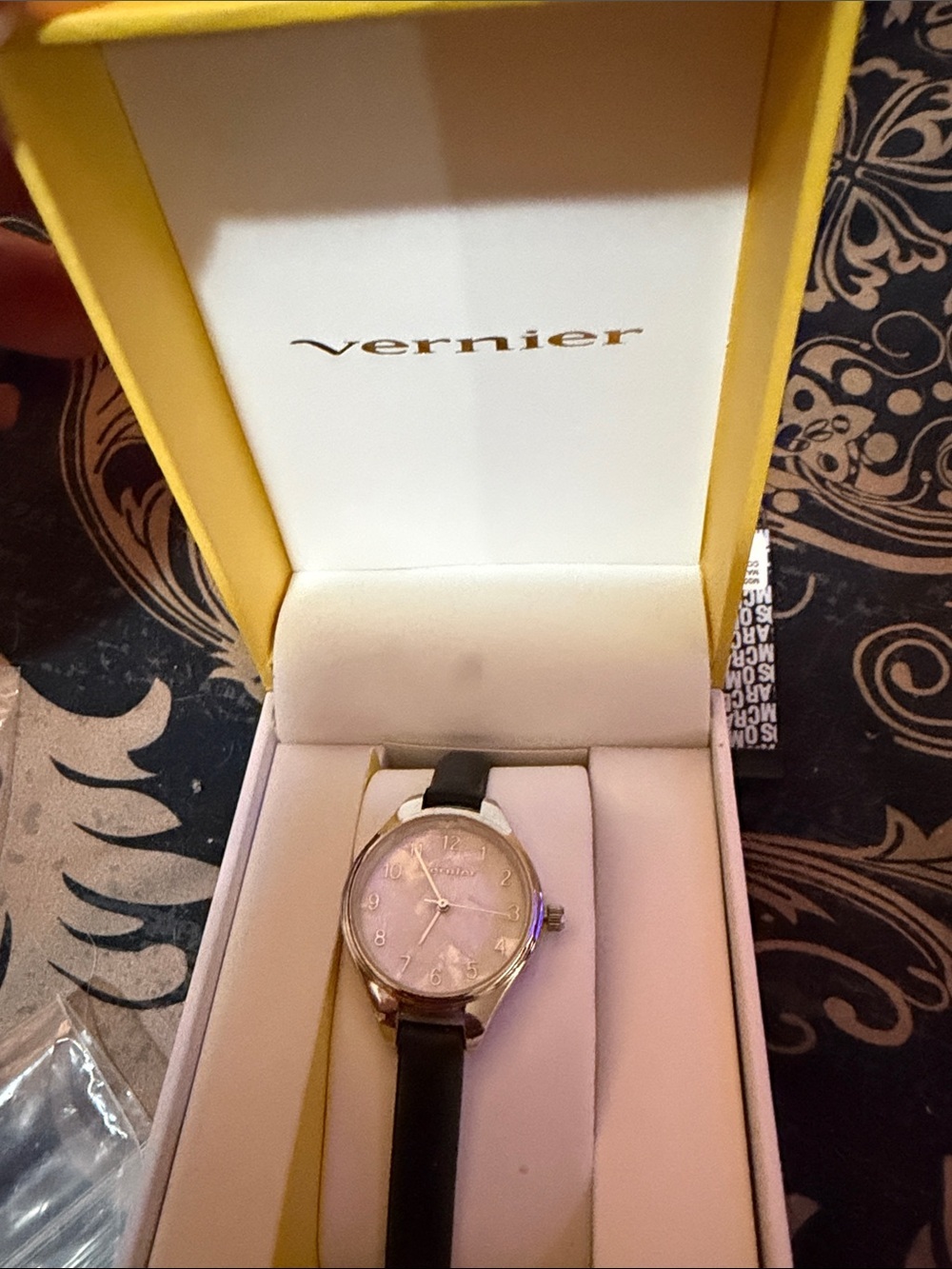 Vernier’s Women's Mother of Pearl Dial Leather Strap Watch